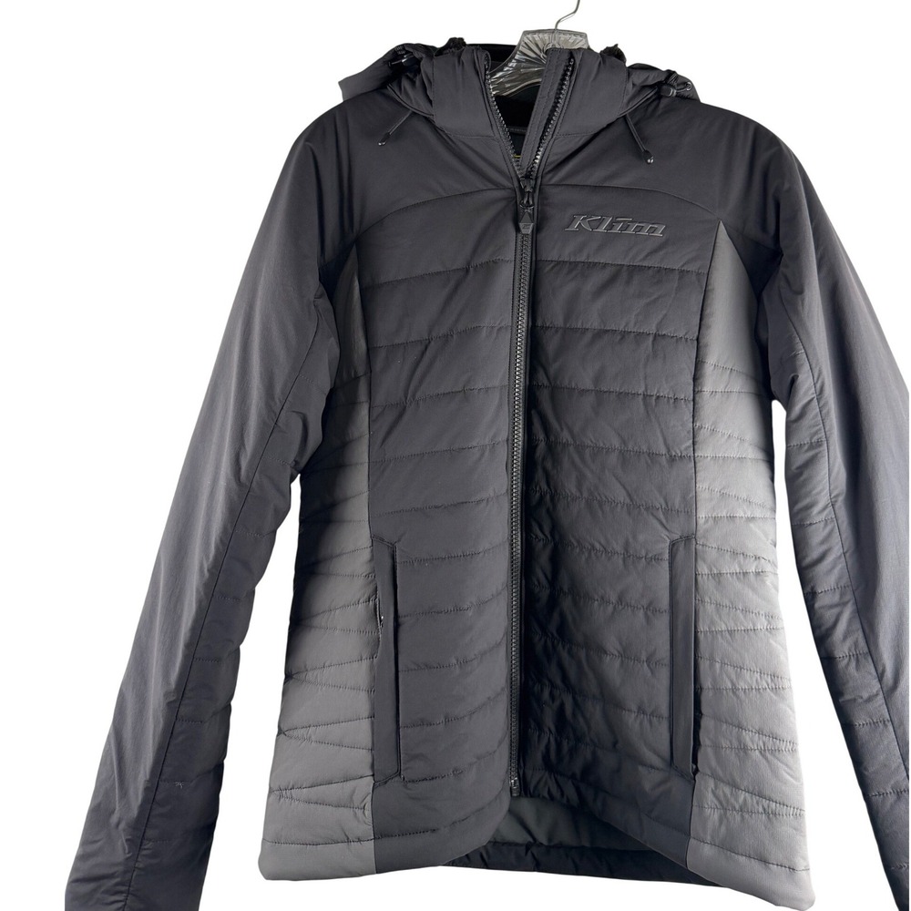 KLIM Waverly Women's Insulated Hooded Jacket Black Gray Small Moto Gorpcore
